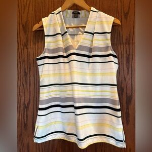 Ann Taylor Factory Multicolor Striped V-Neck Sleeveless Blouse